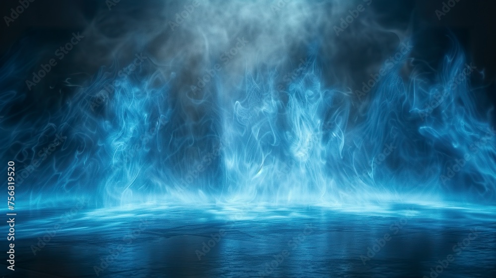 Wall mural an abstract background under mystical fog and smoke. empty space of fluid fantasy and abstract fog o