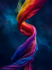 A ribbon of rainbow colors in cinematic style symbolizing autism spectrum diversity