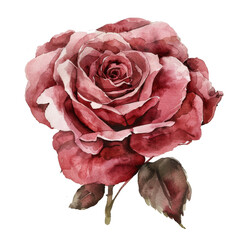 Watercolor Rose isolated on transparent background - 756823174