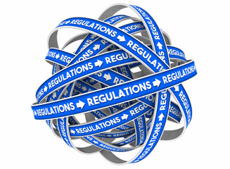 Endless Regulations Government Rules Laws Over Regulated Business 3d Illustration - obrazy, fototapety, plakaty