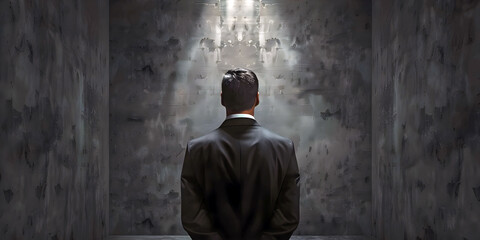 Out-of-body experience man.AI generated.	