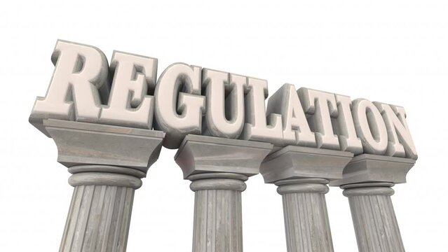 Regulation Government Red Tape Rules Laws Regulated Business Marble Pillars 3d Animation