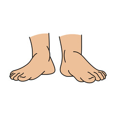 Cartoon man or woman feet gesture