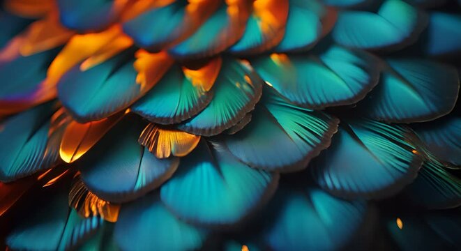 Macro shot of a butterfly wing, intricate patterns, vivid colors