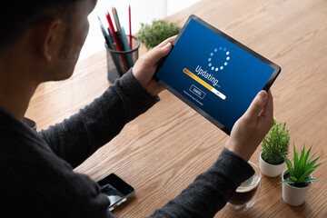 Software update on computer for modish version of device software upgrade