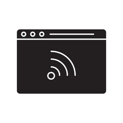 wifi vector glyph flat black vector simple illustration on white background..eps
