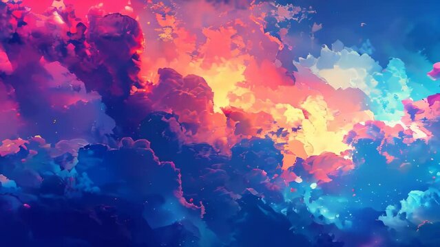 Colorful abstract background with clouds. Vector illustration for your design.