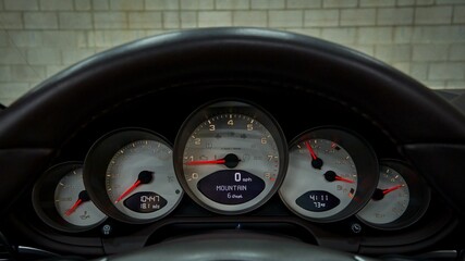 White gauge cluster