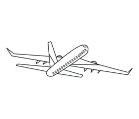 Fototapeta na wymiar Hand drawn airplane outline illustration
