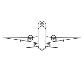 Hand drawn airplane outline illustration