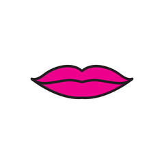 lips vector flat color icon simple illustration on white background..eps