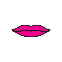 lips vector flat color icon simple illustration on white background..eps
