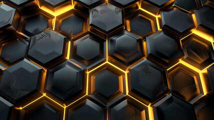 black and gold hexagon wallpaper background.