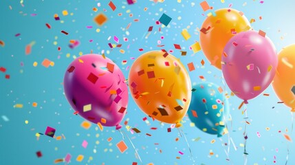 set of colorful balloons concept celebration, party, happiness