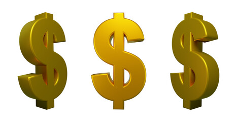 Obraz premium PSD 3D icon set golden us dollar or usd on blue background