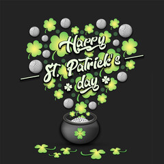 Happy St. Patricks day and golf ball - 756840331