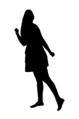 young woman silhouette and body expression black and white vector image fashion beauty on white background transparent mocup