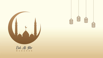 Premium background wallpaper design for celebrating Eid al-Fitr, the month of victory for Muslims
