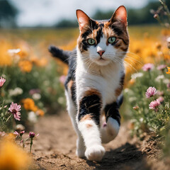 Obraz premium cat on the grass