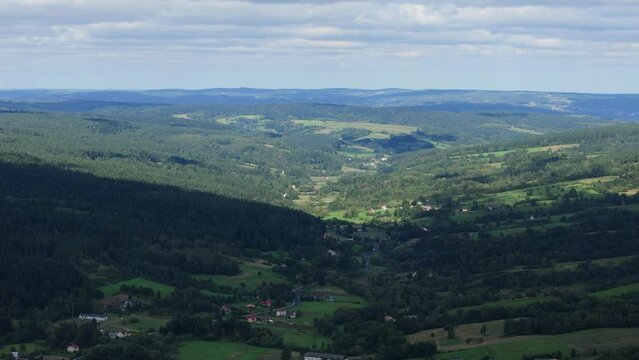 Beautiful Landscape Forest Mountains Bieszczady Bircza Aerial View Poland