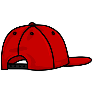 Red Hat Snapback Cap Backward Illustration Vector