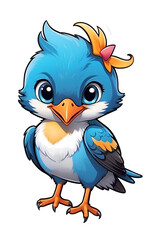 Fototapeta premium A Cute Blue Bird Transparent Background