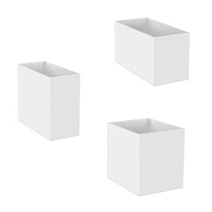 Realistic opened cardboard boxes mockup. Can be use for food, cosmetic, software and etc. Vector