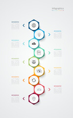 Infographic 9 options design elements for your business data. Vector Illustration.