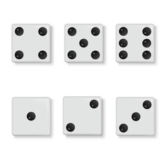 White web 2.0 button domino game block with shadow. Vector