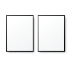 Two realistic picture frames with soft frame. Vector