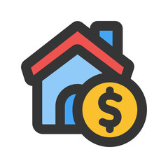 house value Line color icon