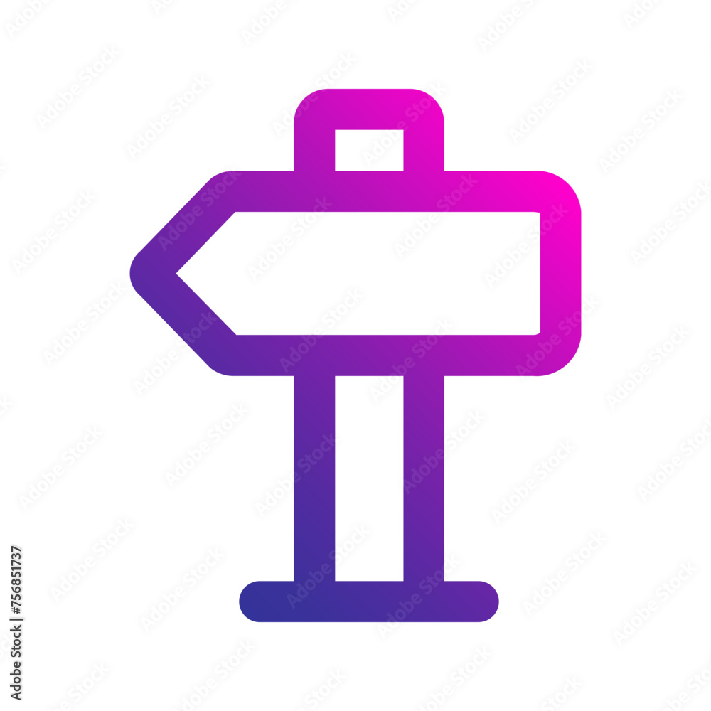 Sticker road sign Gradient icon