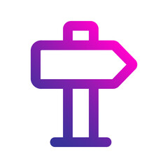 road sign Gradient icon