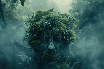 Fotobehang Spirit of the forest. Old scary wood goblin. Skogen, Lesovoy. Scandinavian or slavic mythology creature © ratatosk