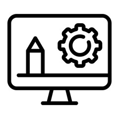 web development line icon
