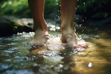 足, 足元, 裸足, 素足, 水, 水に浸った足, Foot, feet, barefoot, water, submerged foot