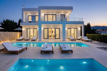 Fototapeta premium Villa with swimming pool