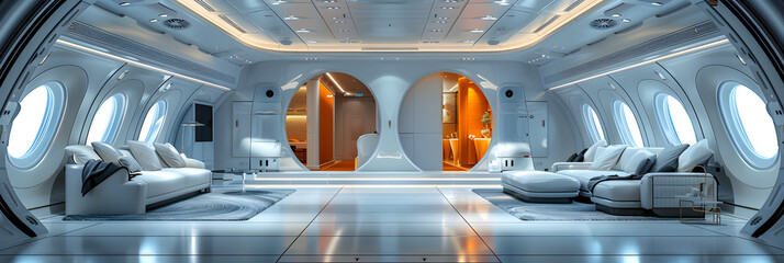 Aircraft Interior Illustrations,
The interior of a emirates airbus a380 aircraft - obrazy, fototapety, plakaty