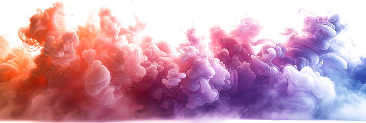 A pink and purple color cloud formation on a white canvas.