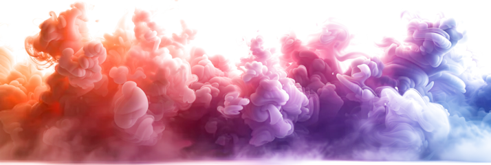 Poster A pink and purple color cloud formation on a white canvas. © Steves Artworks