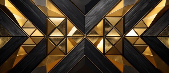 Luxurious Golden Geometric Pattern Tile.
