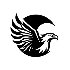 Fototapeta na wymiar Hawk Bird Simple and Clean Logo Icon