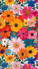 Fototapeta na wymiar colorful flowers against a white background