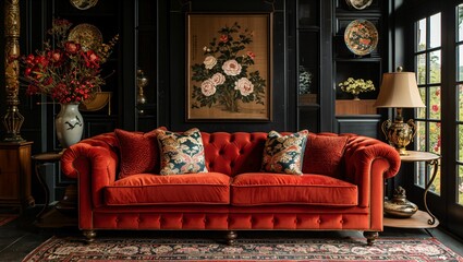 Damask elegance with a Chinoiserie twist, a cultural and visual feast