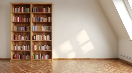 bookcase in empty room