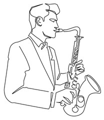 テナーサックス-一筆書き