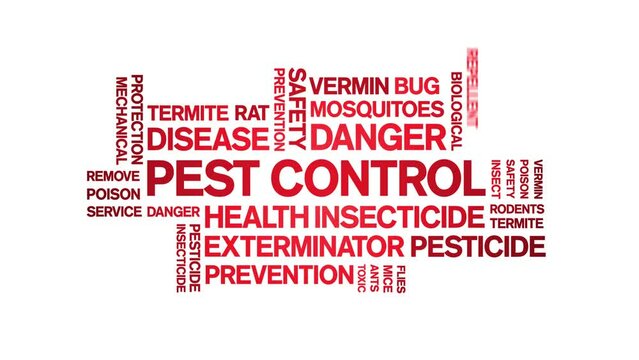 Pest Control animated word cloud;text design animation tag kinetic typography seamless loop.