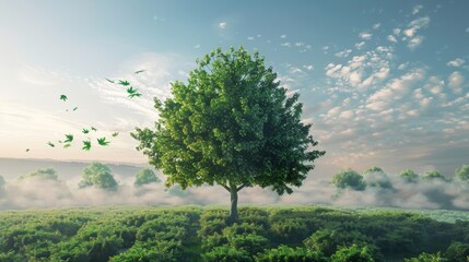 Air Quality: Trees filter pollutants from the air, improving air quality for humans and animals - obrazy, fototapety, plakaty