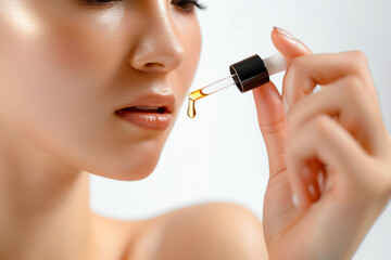 Beauty serum concept. Background with selective focus and copy space