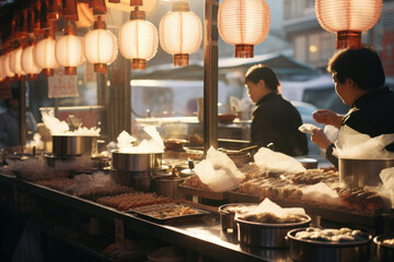 居酒屋, 屋台, 食事, 飲食店, 露店, tavern, food stall, meal, restaurant, street vendor - Powered by Adobe